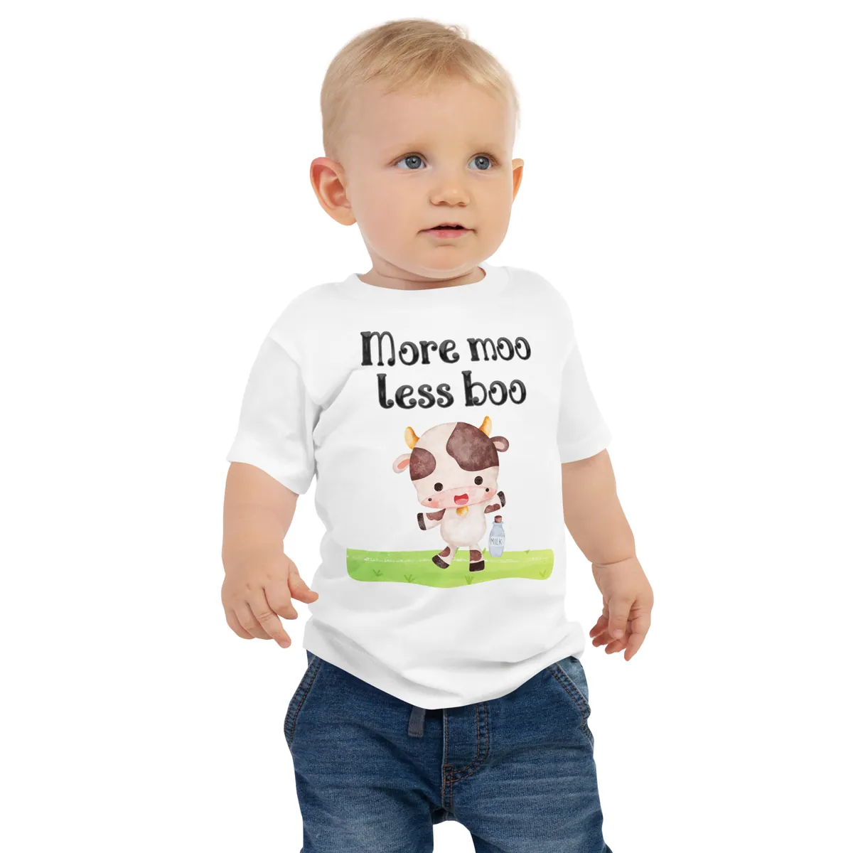 More Moo, Less Boo — Baby Jersey Short Sleeve Tee