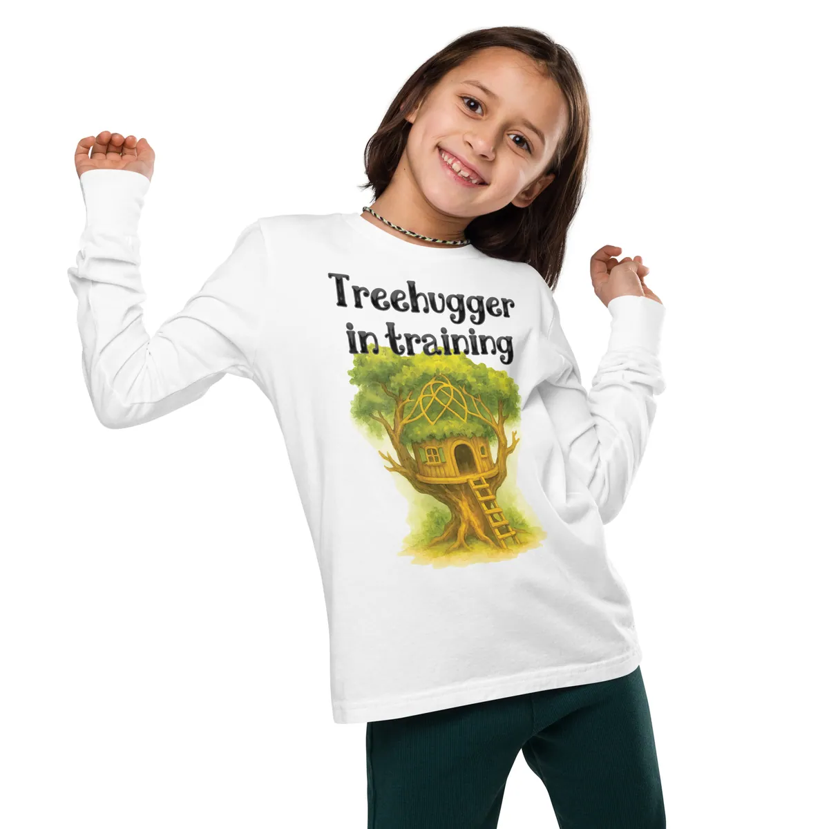 Treehugger in Training — Youth long sleeve tee