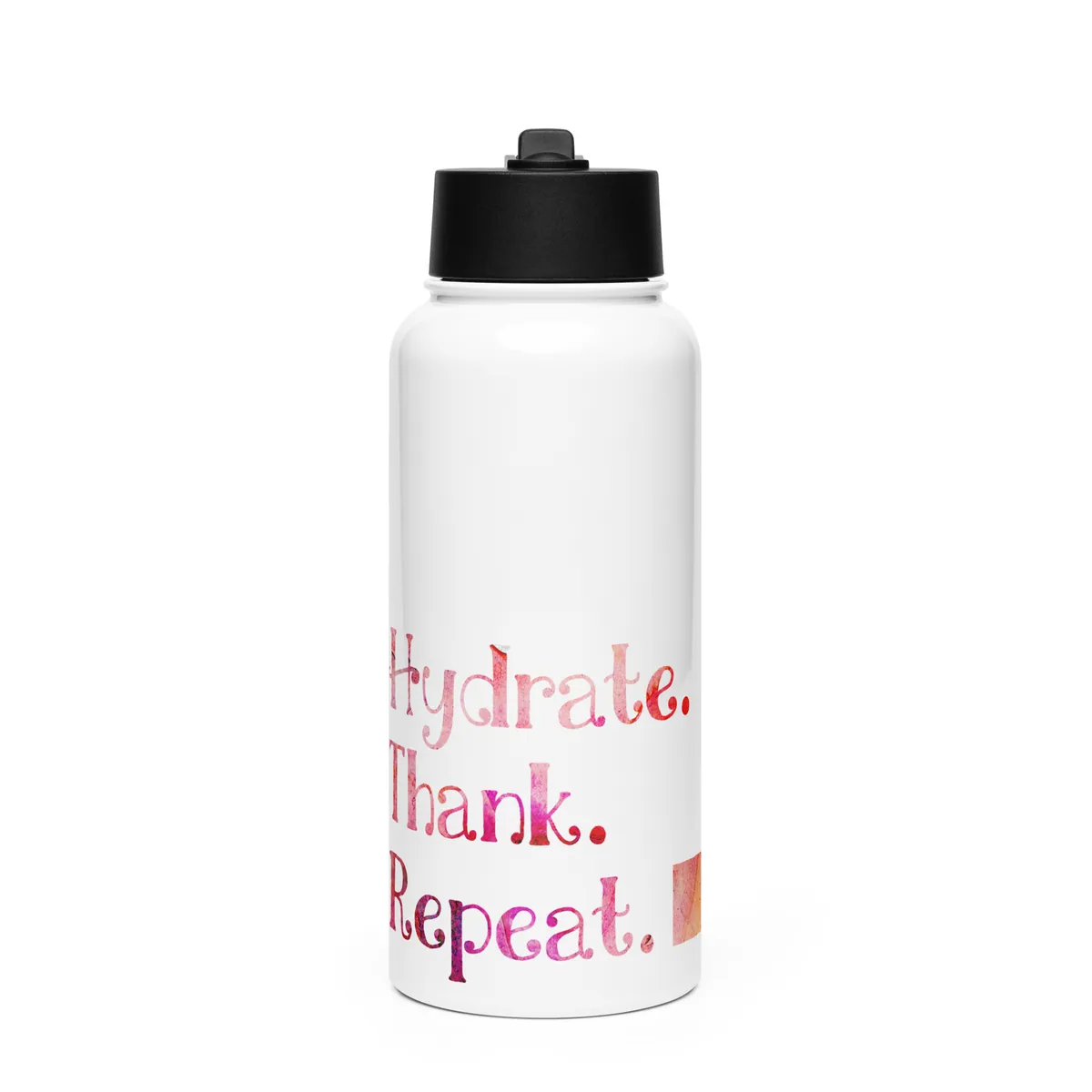 32oz Stainless steel water bottle with a straw lid
