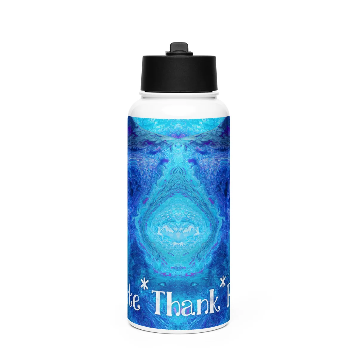 32oz Stainless steel water bottle with a straw lid