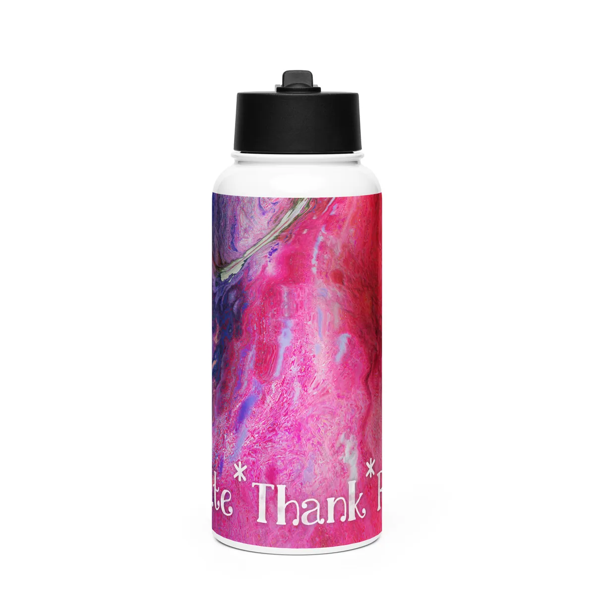 32oz Stainless steel water bottle with a straw lid
